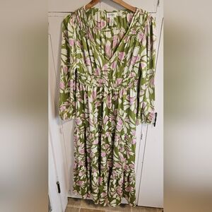 Jessica Simpson Green and Pink Floral Dress